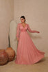 vestido manga longa plissado VESTIDO DE FESTA PETRA FINA ROSE M